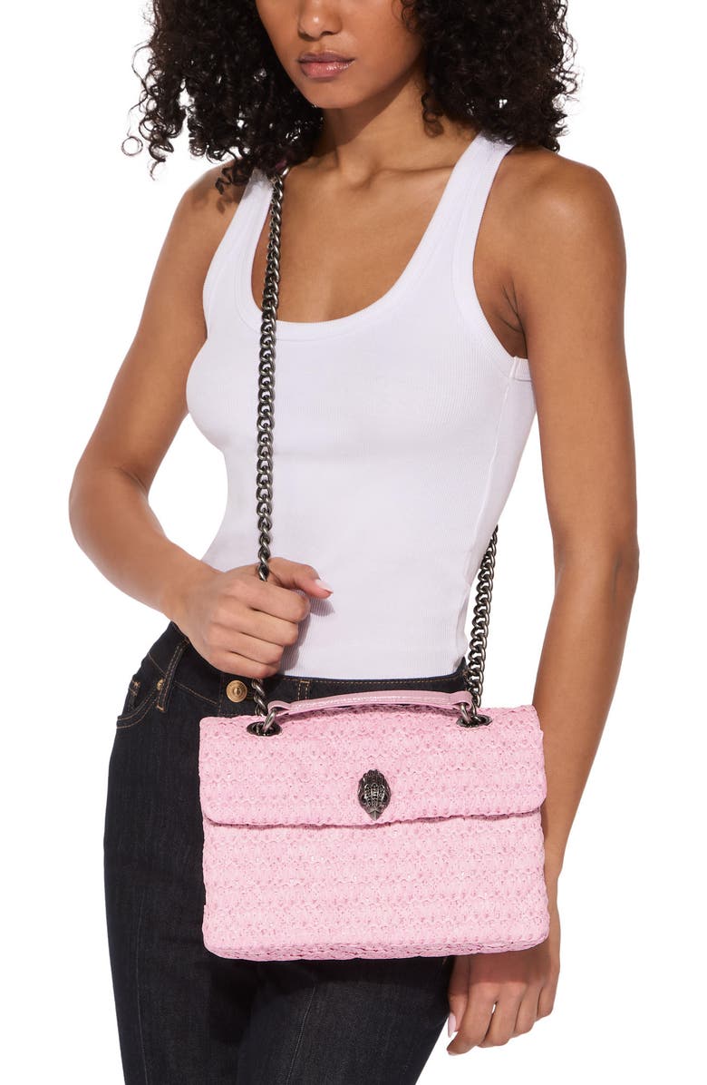 Kurt Geiger London Kensington Raffia Convertible Shoulder Bag, Alternate, color, Pink