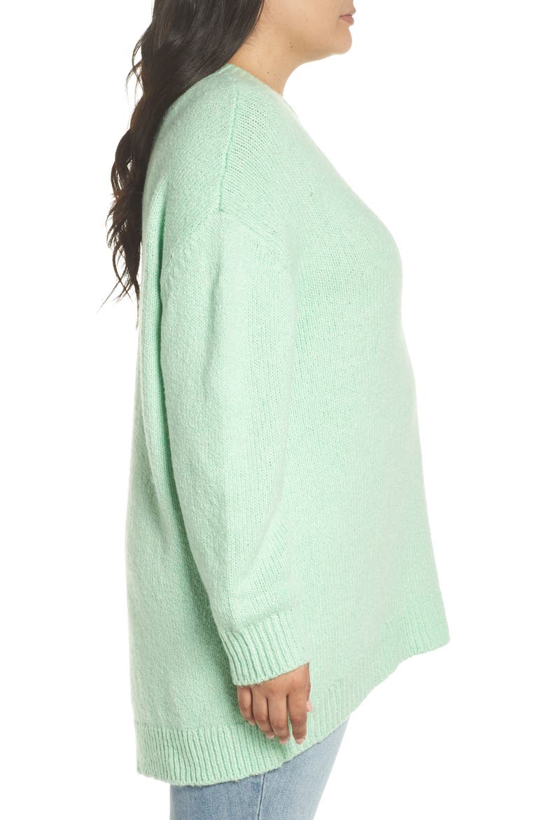 High-Low Sweater, Alternate, color, GREEN ASH