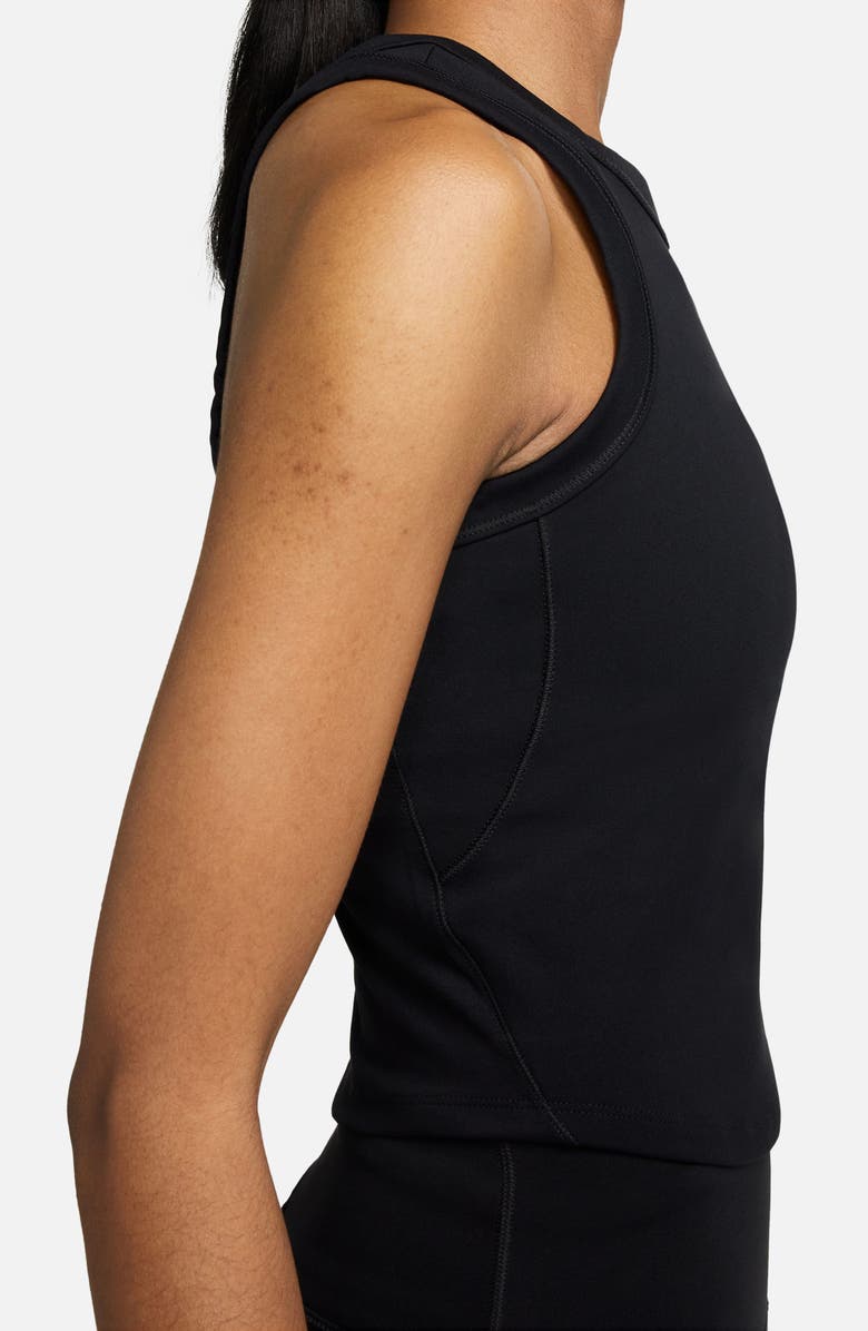 Nike One Fitted Dri-FIT Cropped Tank Top, Alternate, color, 010 010 Black/Black