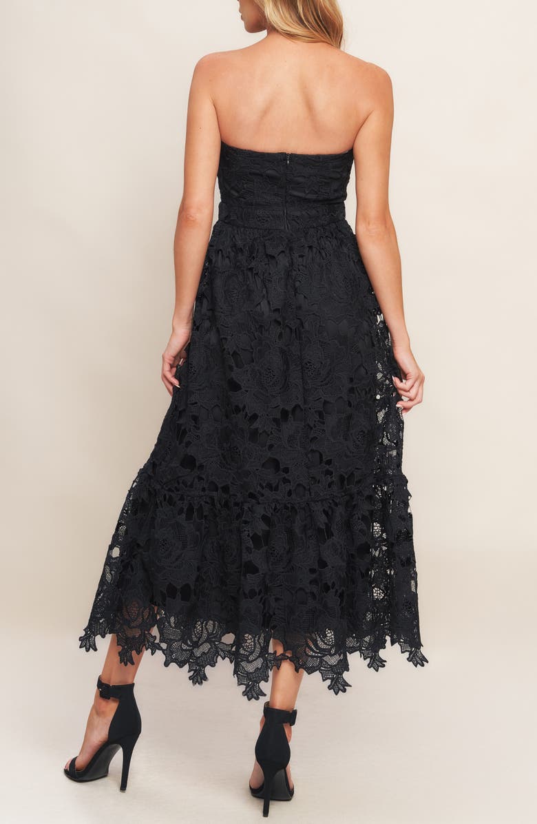 FLYING TOMATO Lace Midi Dress, Alternate, color, Black
