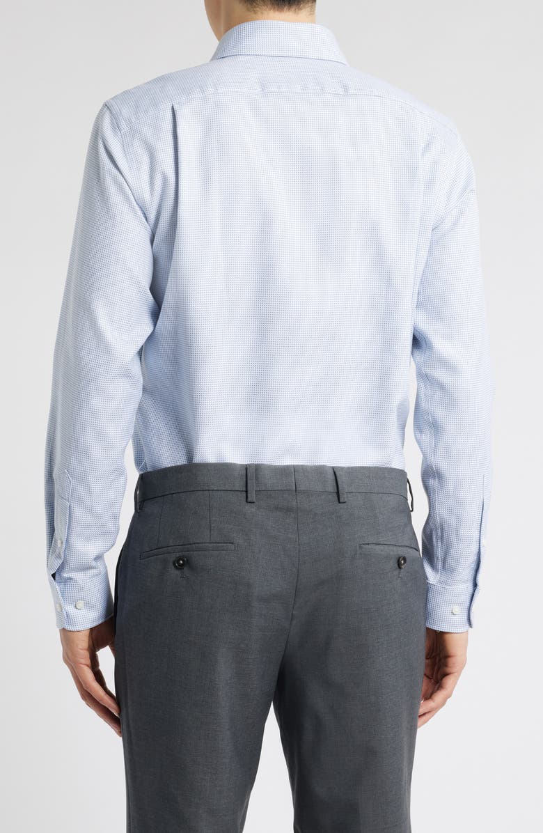 Nordstrom Premium Non-Iron Trim Fit Dress Shirt, Alternate, color, Blue Corner Dobby