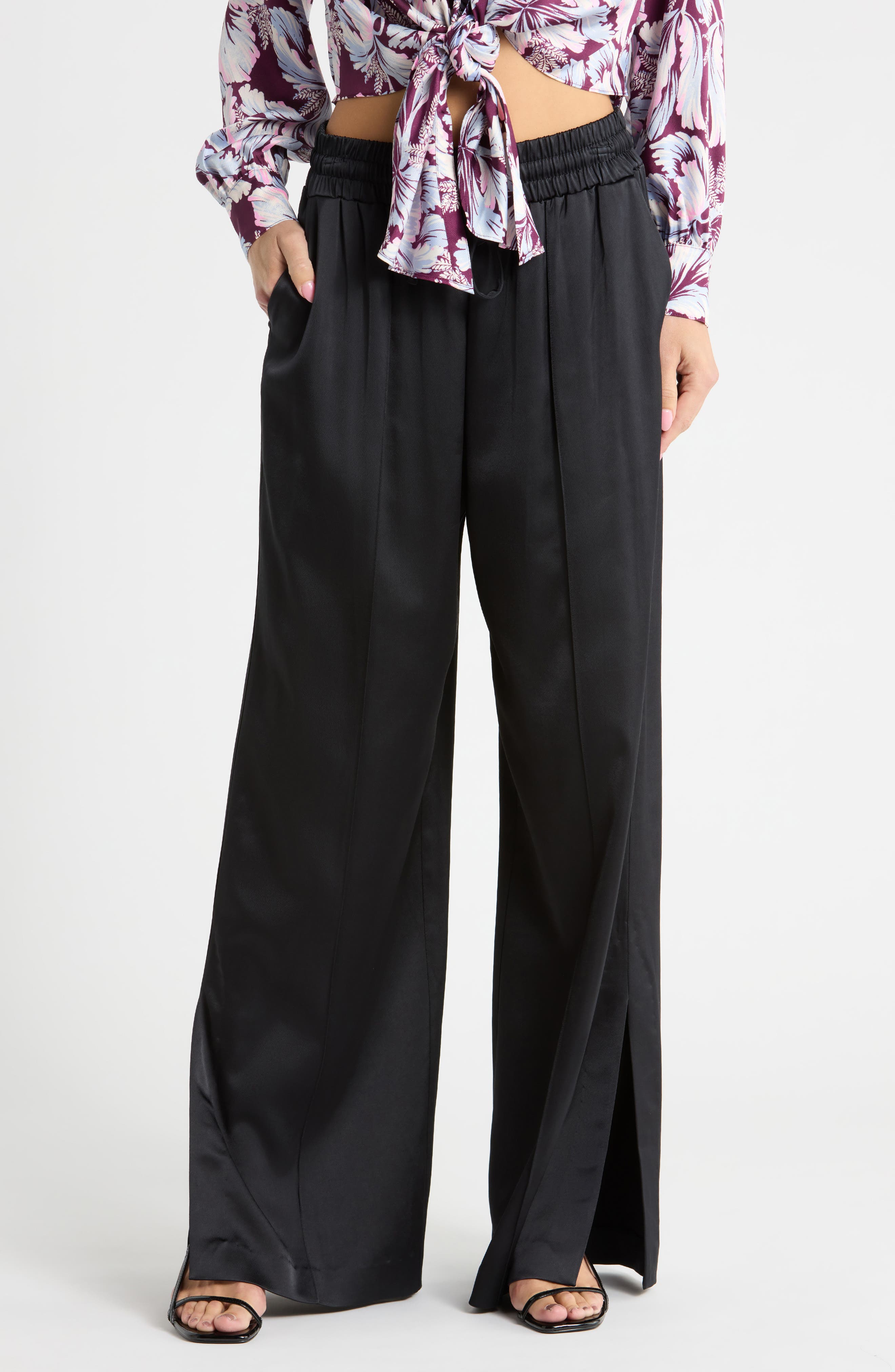 Damoni Wide Leg Satin Pants