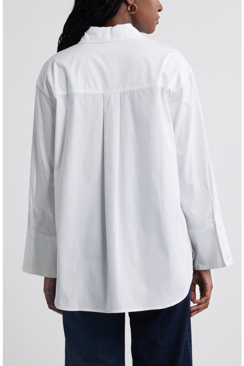 Cotton Poplin Button-Up Shirt, Alternate, color, WHITE