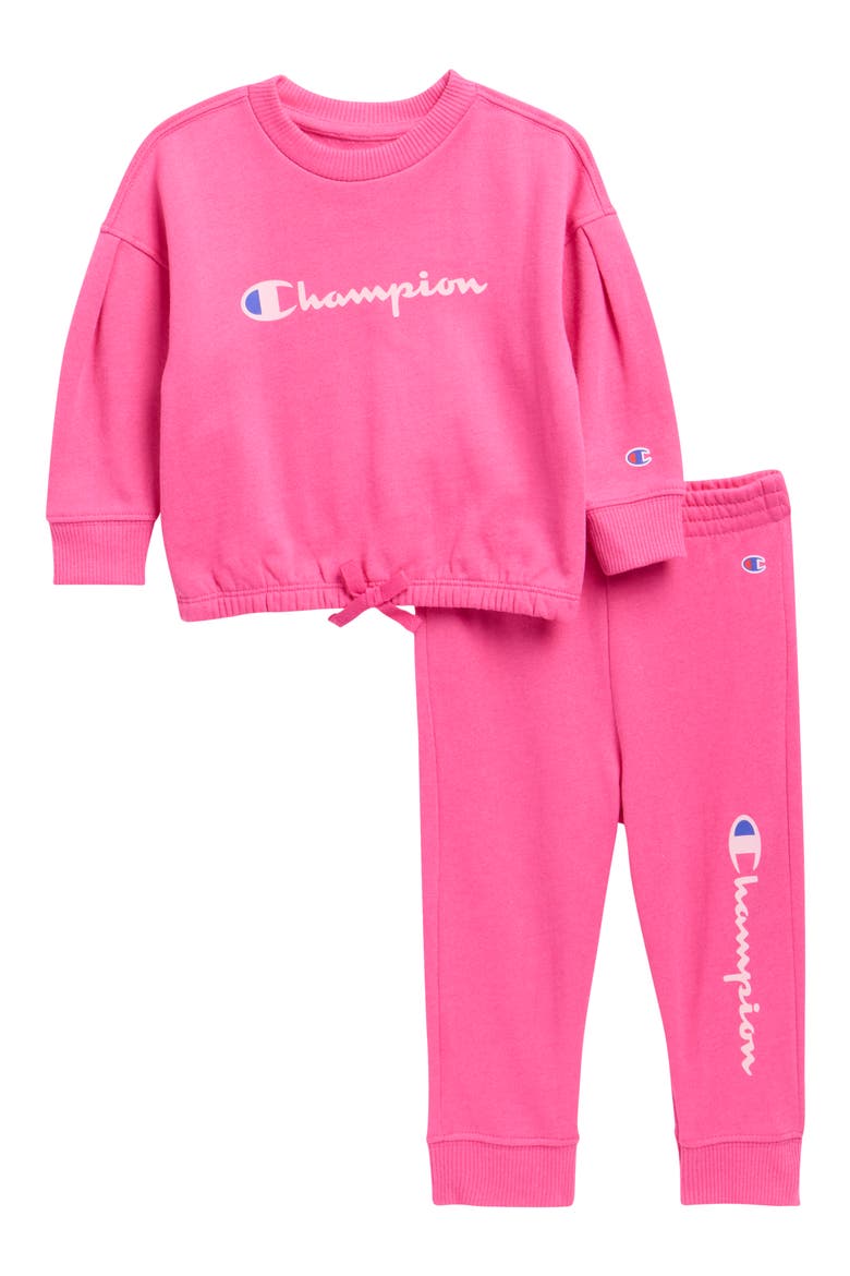 Crewneck Sweatshirt & Joggers Set, Main, color, FUCHSIA FEDORA