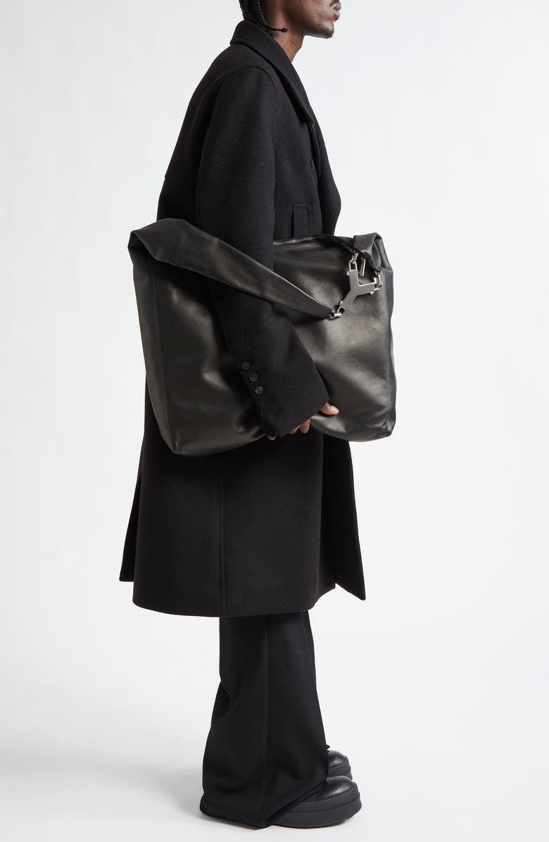 Rick Owens Cerberus Leather Hobo Bag, Alternate, color,