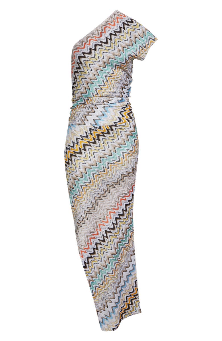 Missoni Stripe One-Shoulder Crochet Knit Maxi Dress, Main, color, Smsnn-Multicolor Beige Lt Bs
