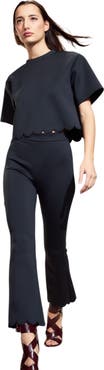 Cynthia Rowley Scallop Bonded Cropped Pants