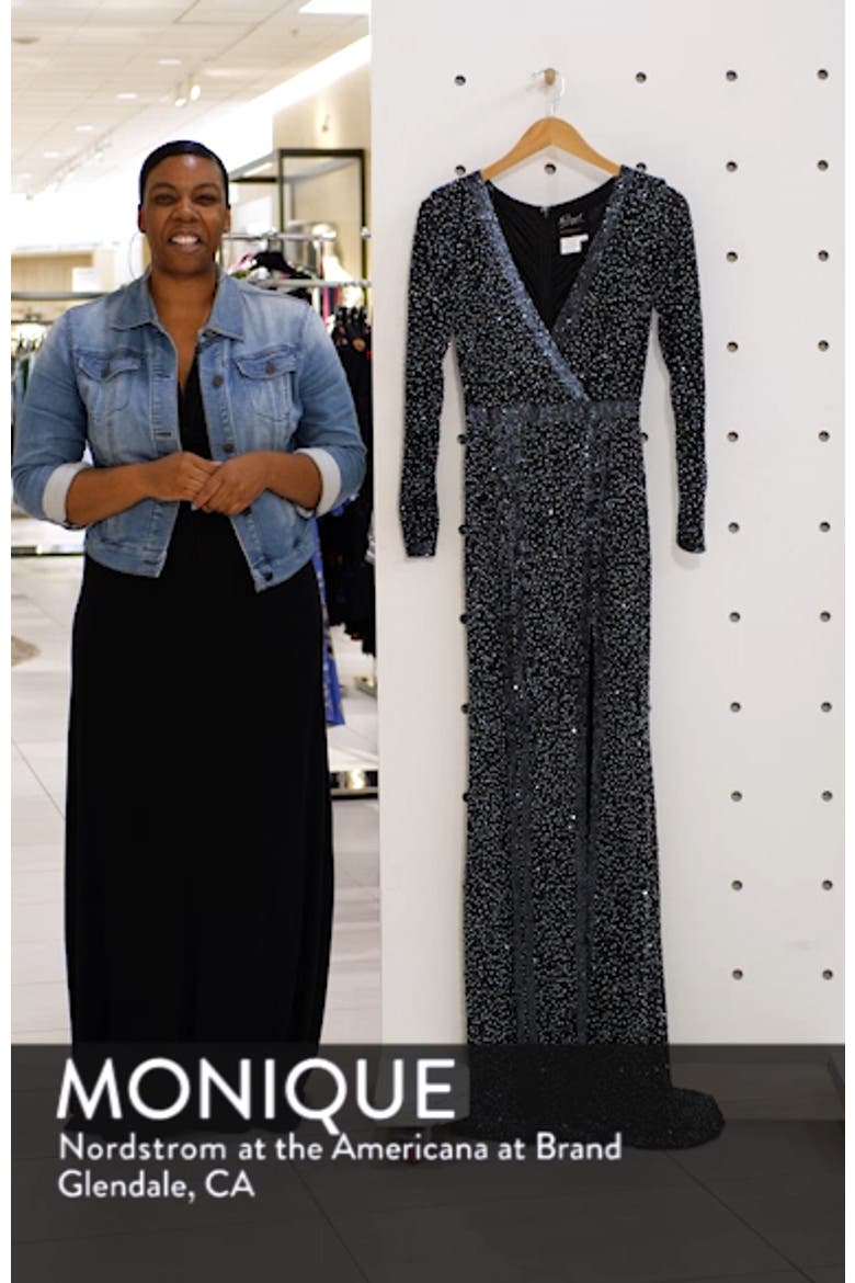 Long Sleeve Beaded Gown video