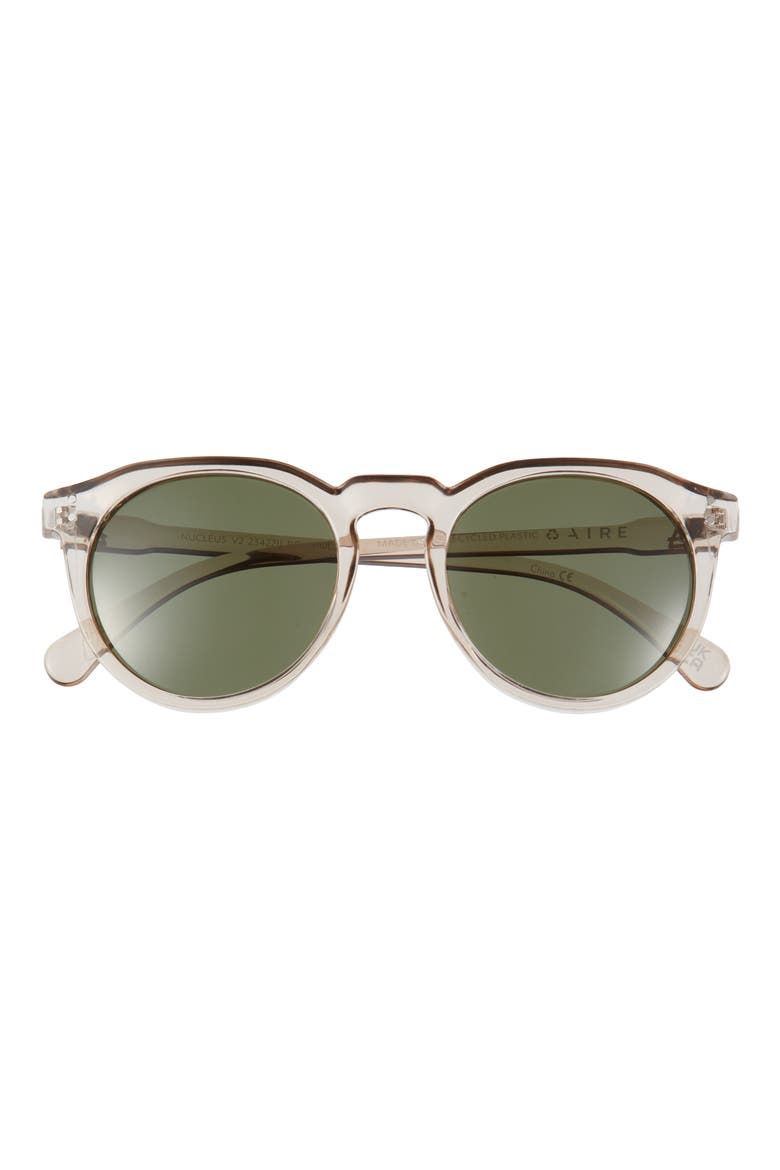 Nucleus 52mm Polarized Round Sunglasses, Main, color, GREY / GREEN MONO POLAR