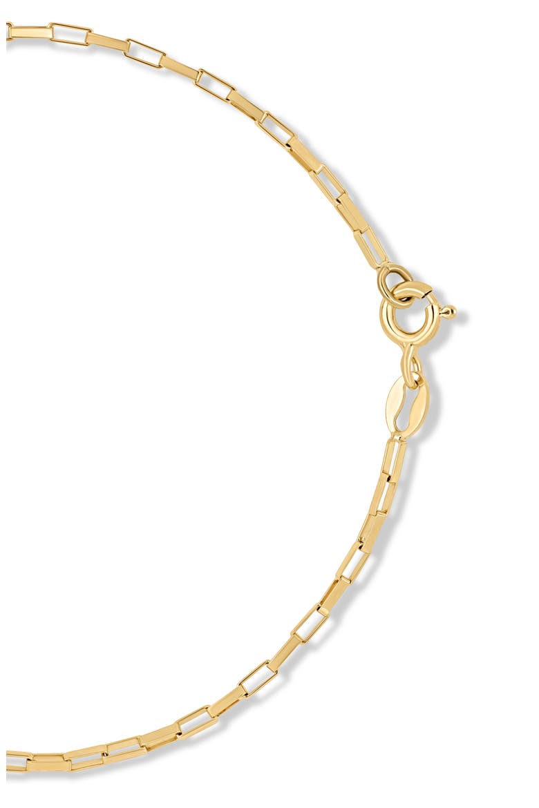 14K Gold Rectangle Link Chain Bracelet (Online Trunk Show), Alternate, color, 14K YELLOW GOLD