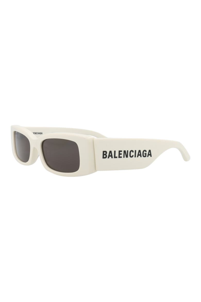 56mm Novelty Rectangular Sunglasses, Alternate, color, WHITE WHITE GREY