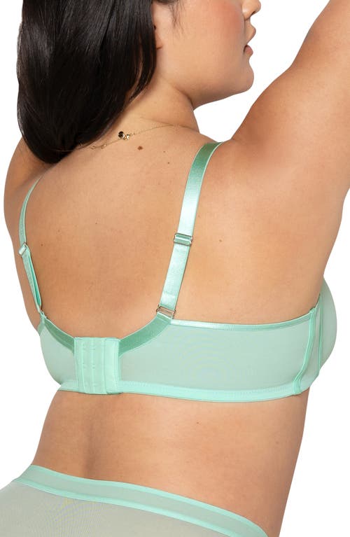 Curvy Couture Full Figure Mesh Underwire Bra In Mint Chip