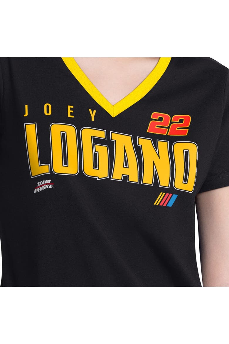 Women's G-III 4Her by Carl Banks  Black Joey Logano Best Team V-Neck T-Shirt, Alternate, color, Black