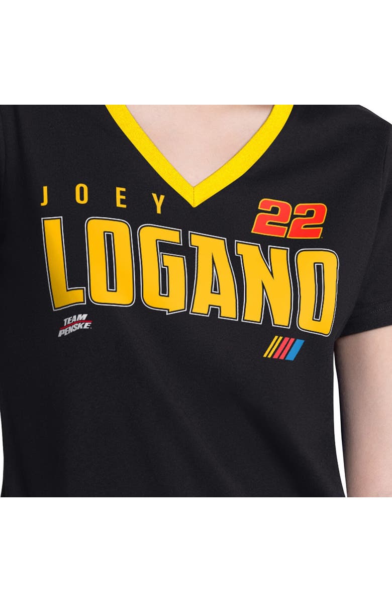 G-III 4HER BY CARL BANKS Women's G-III 4Her by Carl Banks Black Joey Logano Best Team V-Neck T-Shirt, Alternate, color, Black