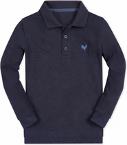 Hope & Henry Kids' Organic Cotton Long Sleeve Pique Polo