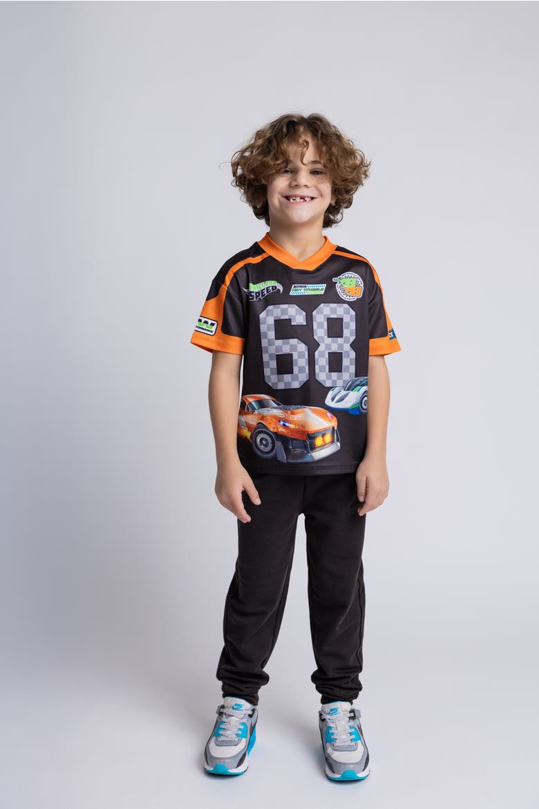 Racing 2-Piece Tee and Joggers Set, Alternate, color, Black Orange