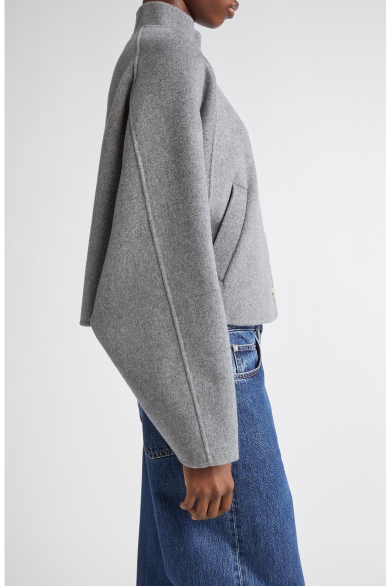 Nyma Wool & Cashmere Felt Crop Jacket, Alternate, color, GREY MELANGE