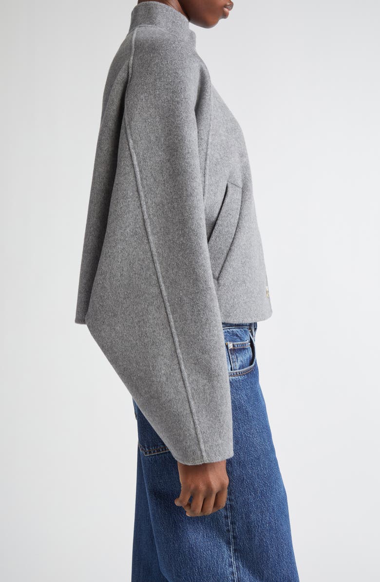 LOULOU DE SAISON Nyma Wool & Cashmere Felt Crop Jacket, Alternate, color, Grey Melange
