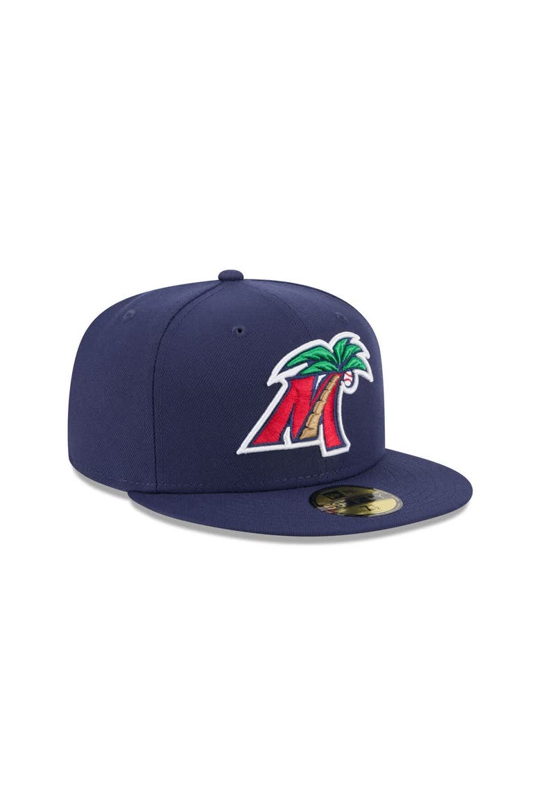 Men's New Era  Navy Fort Myers Mighty Mussels Theme Nights 59FIFTY Fitted Hat, Alternate, color, Navy