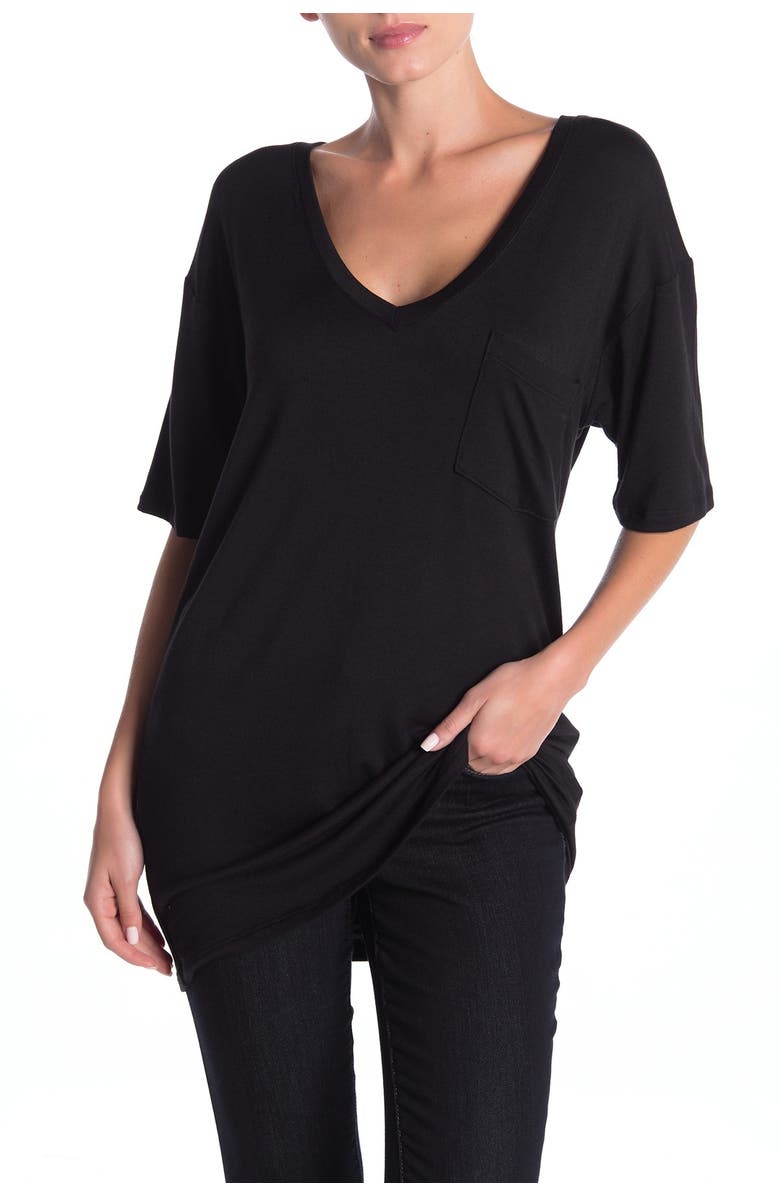 GO COUTURE Deep V-Neck Boyfriend T-Shirt, Main, color,