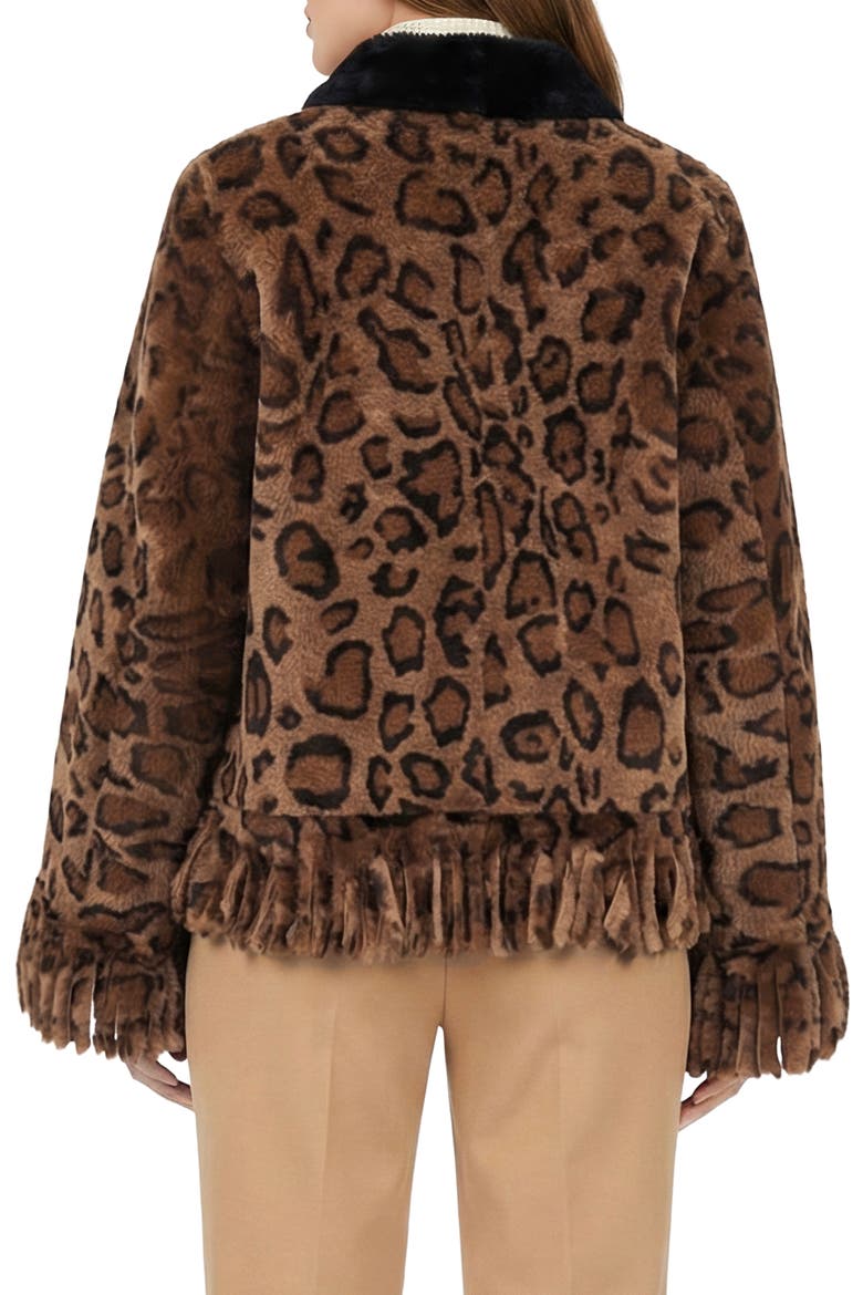 Genuine Shearling Jacket With Fringes, Alternate, color, LPRD/BLACK