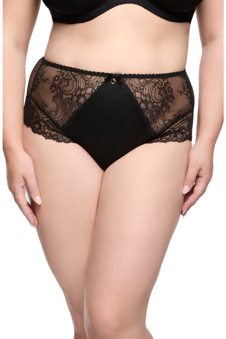 Fiamma High Waist Brief, Main, color, BLACK