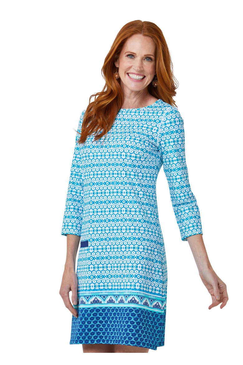 Cabana Shift Dress, Alternate, color, Aurba Blue