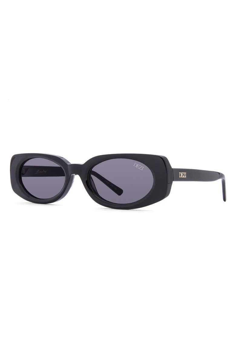 DEZI Booked 52mm Rectangular Sunglasses, Alternate, color, Black / Dark Smoke