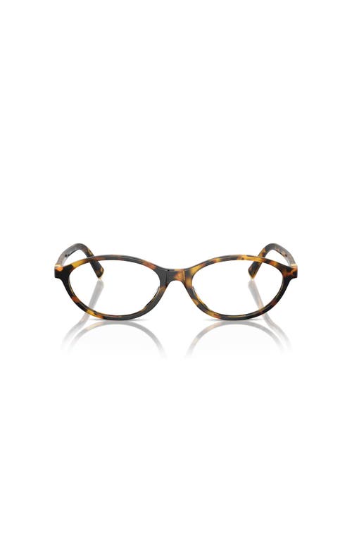 Miu Miu 54mm Oval Optical Glasses In Brown