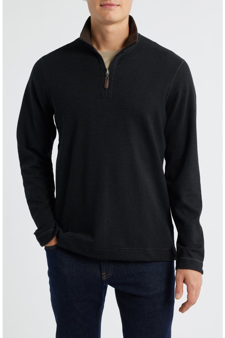 Icon Reversible Quarter Zip, Main, color, CHARCOAL/ BROWN