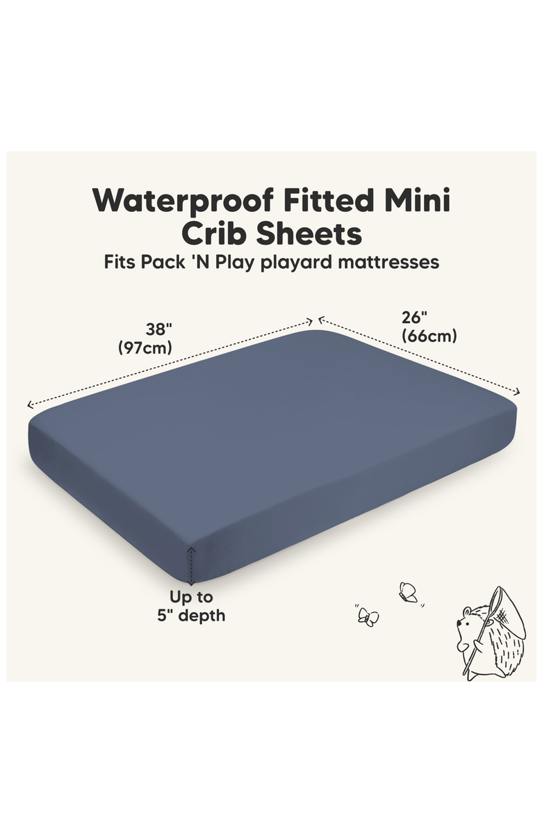 2-Pack Isla [Protect+] Waterproof Mini Crib Sheets, Alternate, color, Maritime