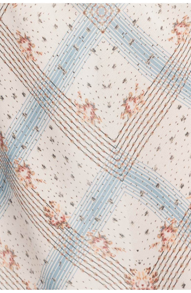 Anna Sui Heritage Scarf Print Chiffon Skirt, Alternate, color, Sky Blue