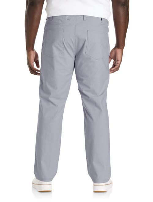 Oak Hill By Dxl Big & Tall  Straight-fit 5-pocket Chambray Pants In Blackened Pearl