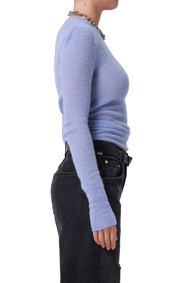 Alessia Wool & Cashmere Blend Rib Top, Alternate, color, HEATHER ROBIN