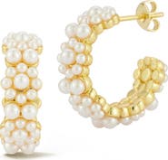 GLAZE JEWELRY Faux Pearl Hoop Earrings