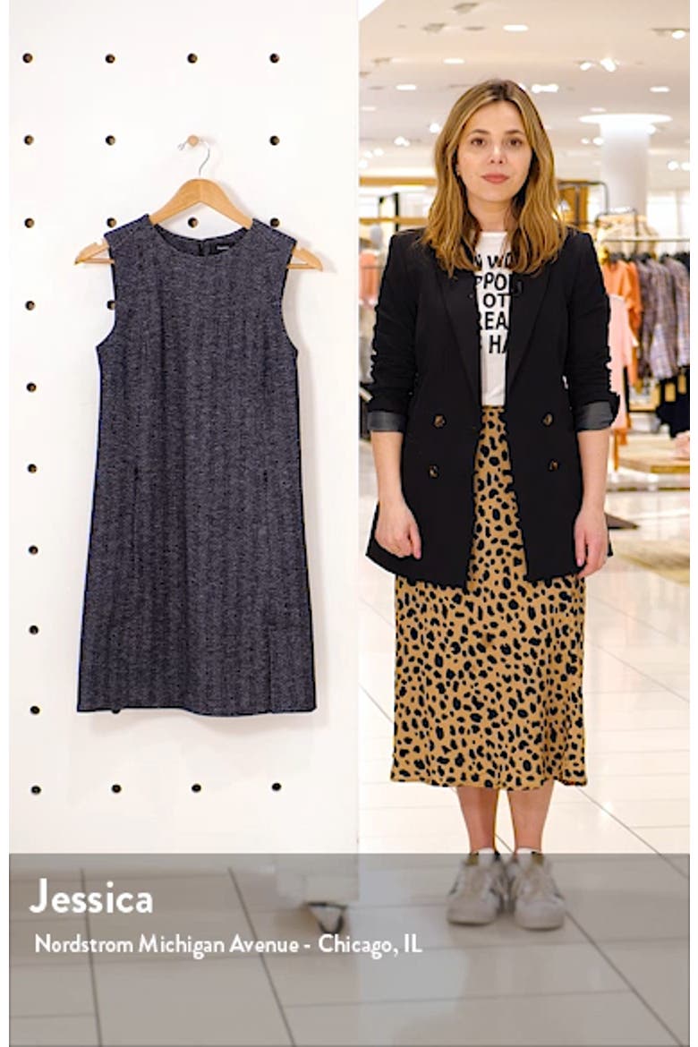 Vent Front Wool & Cotton Blend Shift Dress video