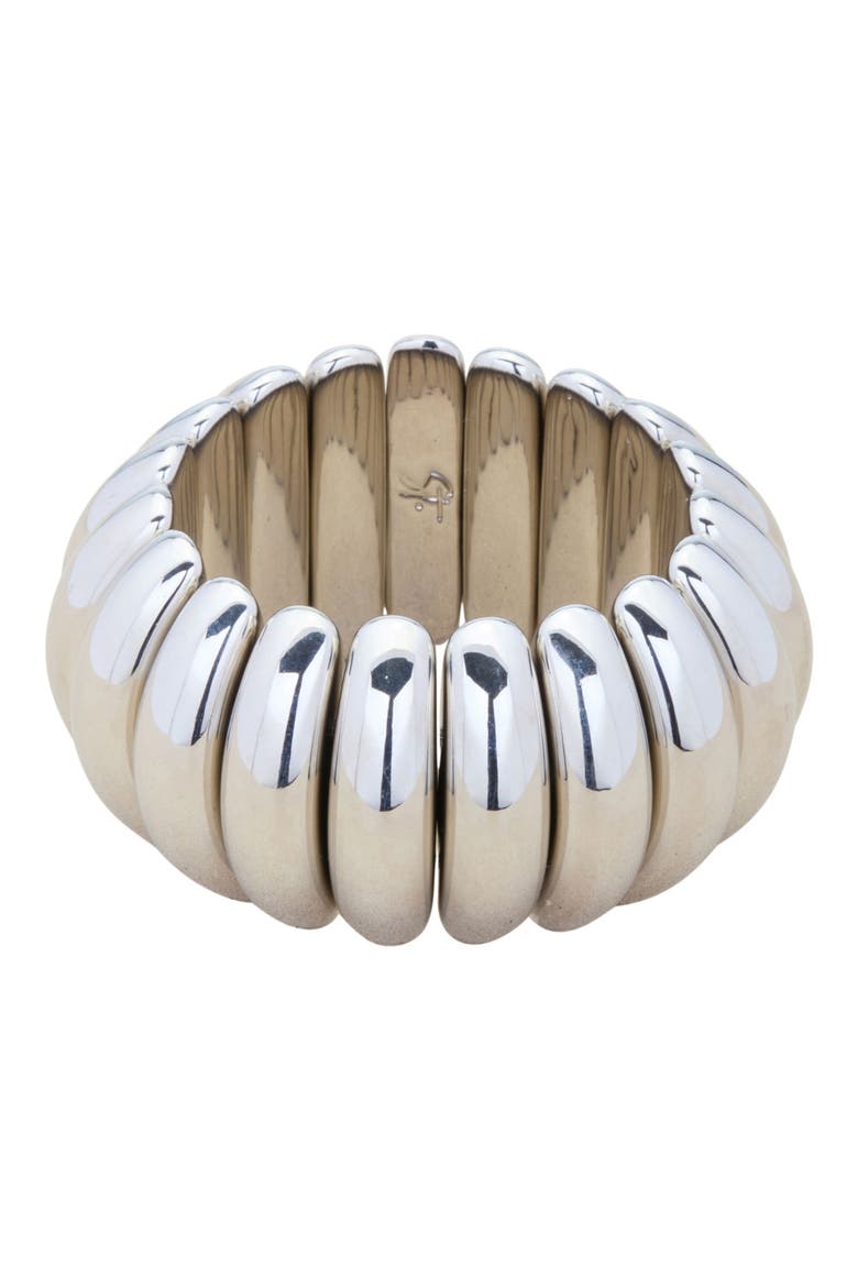 Baroque Stretch Bracelet, Main, color, SILVER