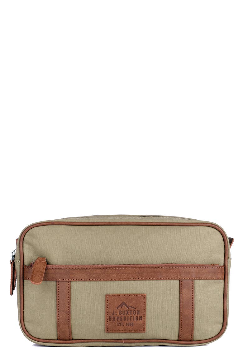 Double Zip Travel Kit, Main, color, OLIVE