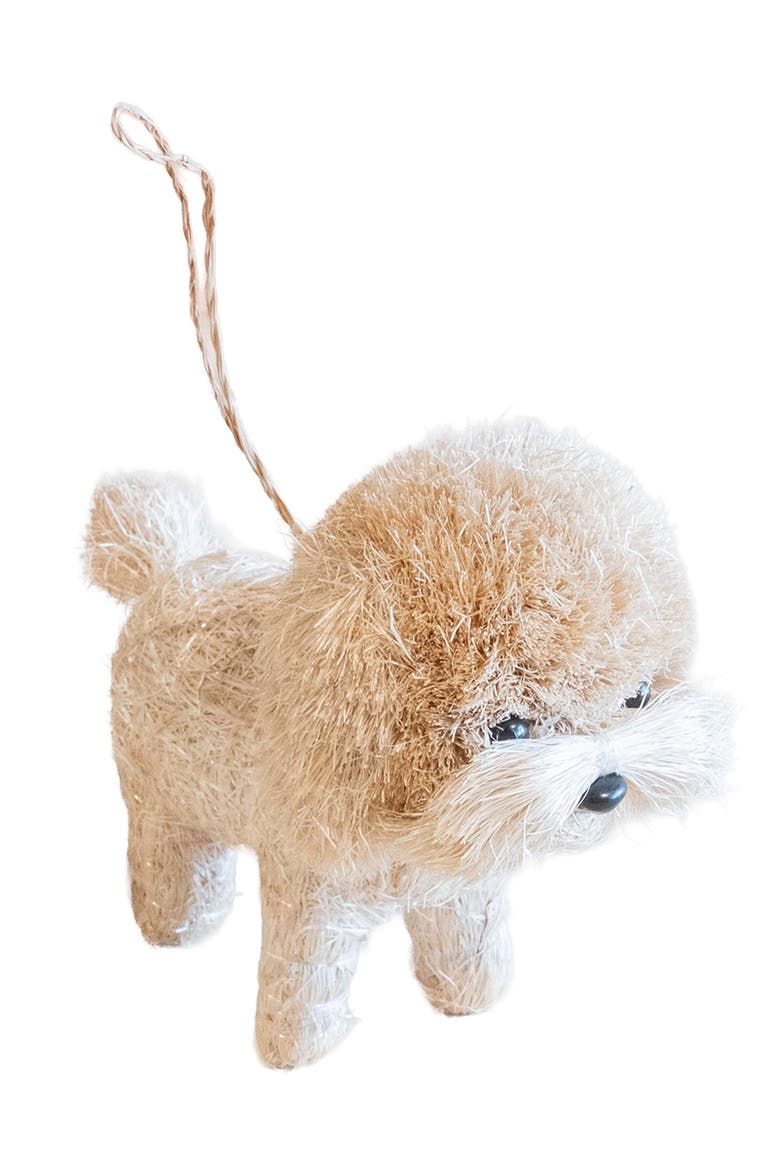 Poodle Handwoven Ornament, Main, color, WHITE