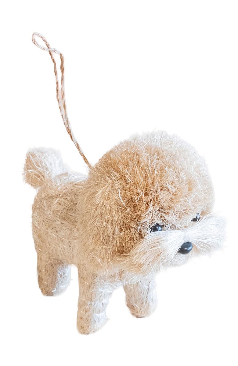 LIKHA Poodle Handwoven Ornament, Main, color, White