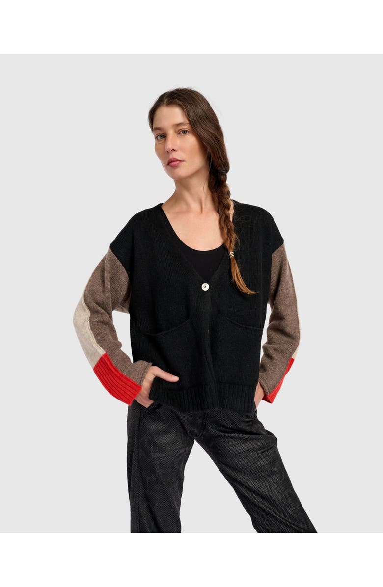 Alembika Finch Cardigan, Alternate, color, Black/Hazelnut