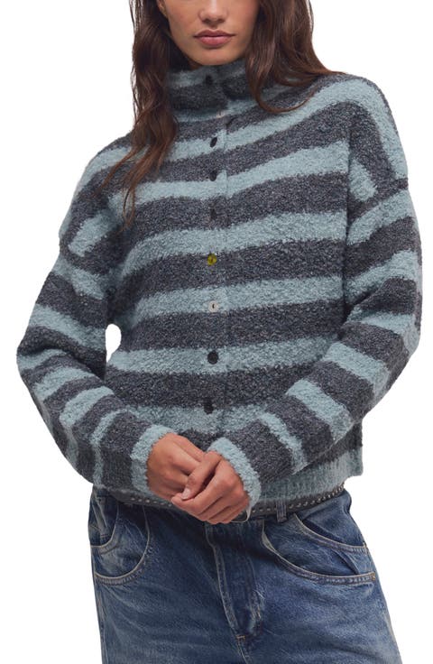 Button Collection Mock Neck Cardigan