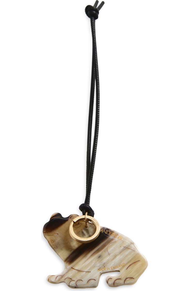 JW Anderson Frog Bag Charm, Main, color, Dark Brown Melange