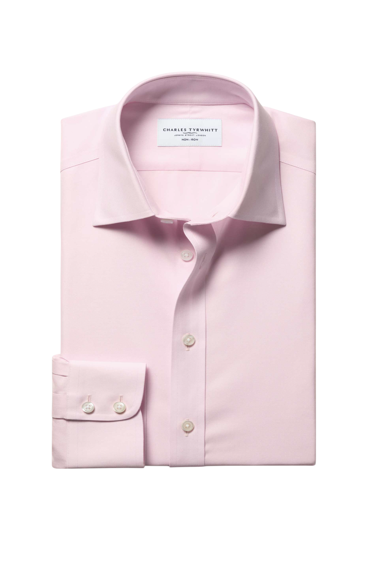 Non-Iron Twill Cutaway Collar Shirt, Alternate, color, Light Pink