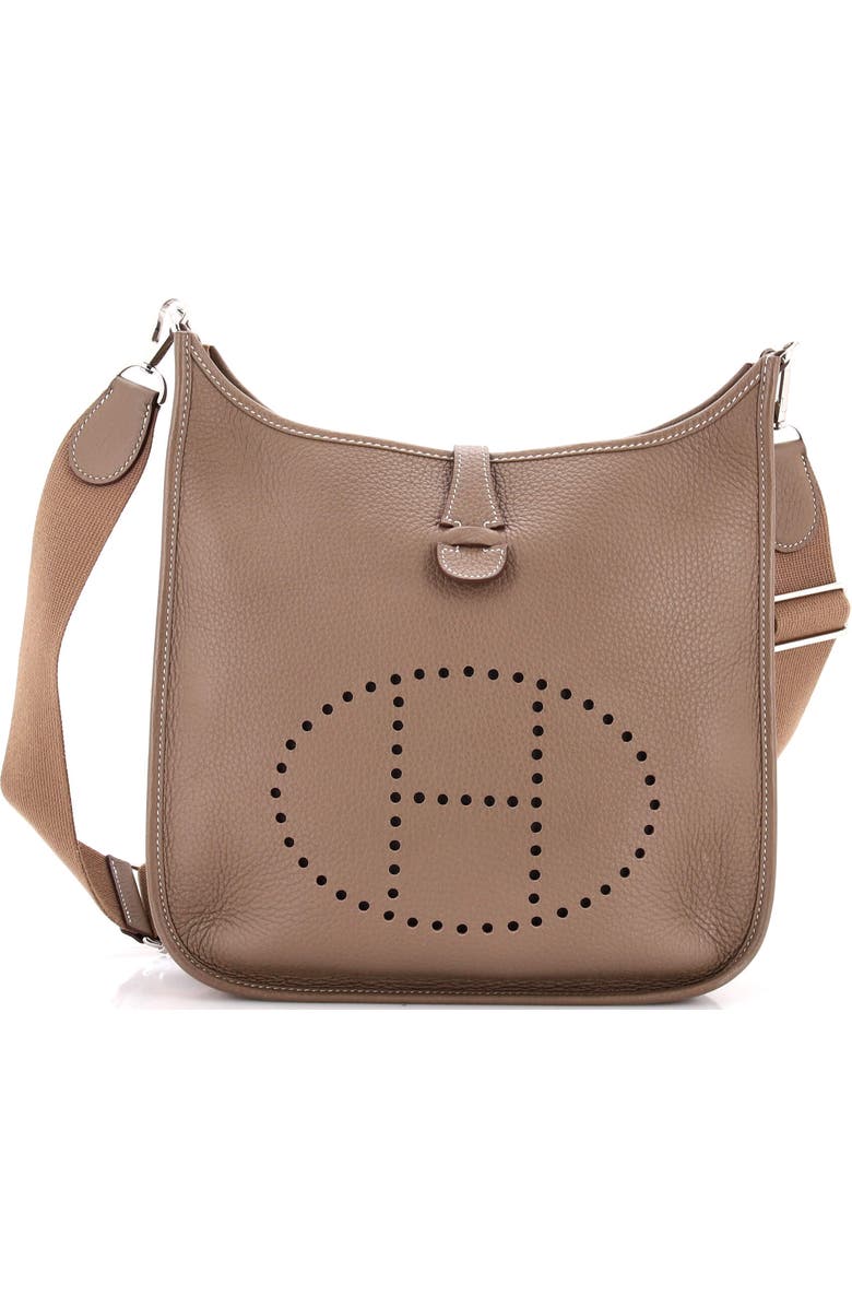 Pre-Owned Hermes Evelyne Bag Gen III Clemence PM, Main, color, Etoupe