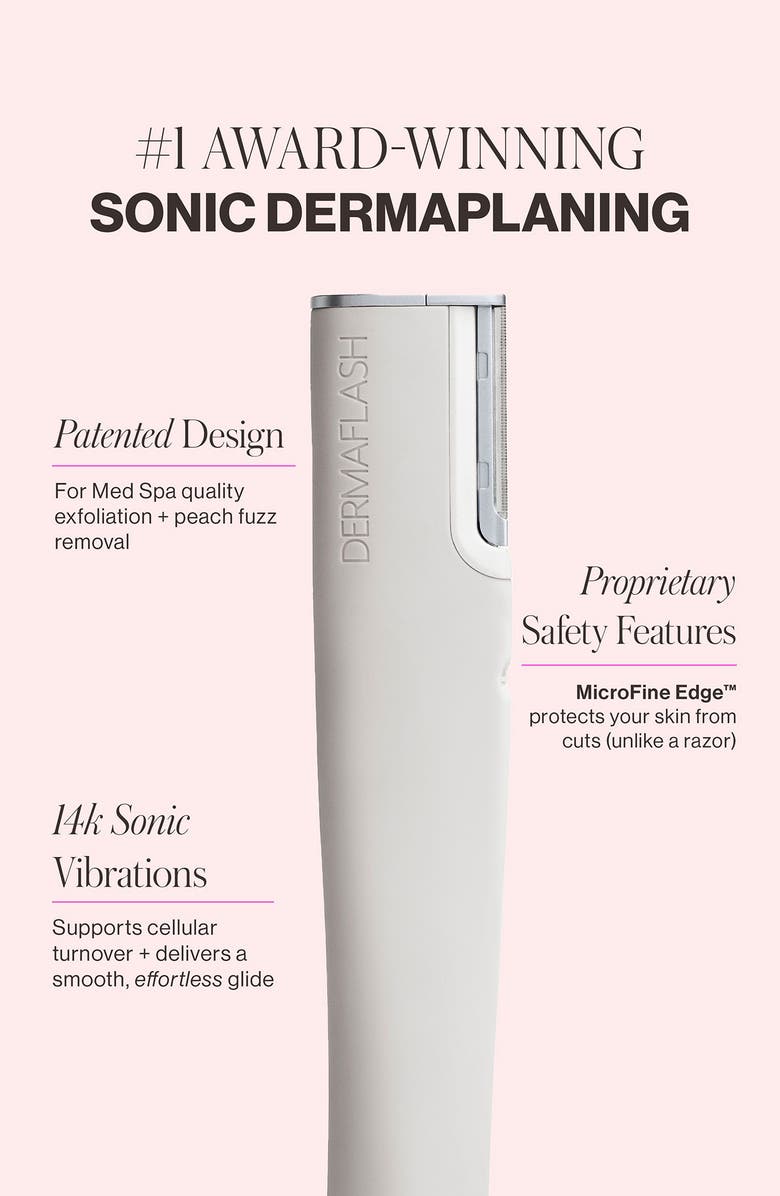 DERMAFLASH LUXE+ Anti-Aging Sonic Dermaplaning + Peach Fuzz Removal Set, Alternate, color, Stone