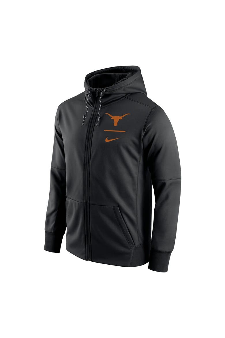 Men's Nike Black Texas Longhorns Logo Stack Performance Full-Zip Hoodie, Alternate, color, Black