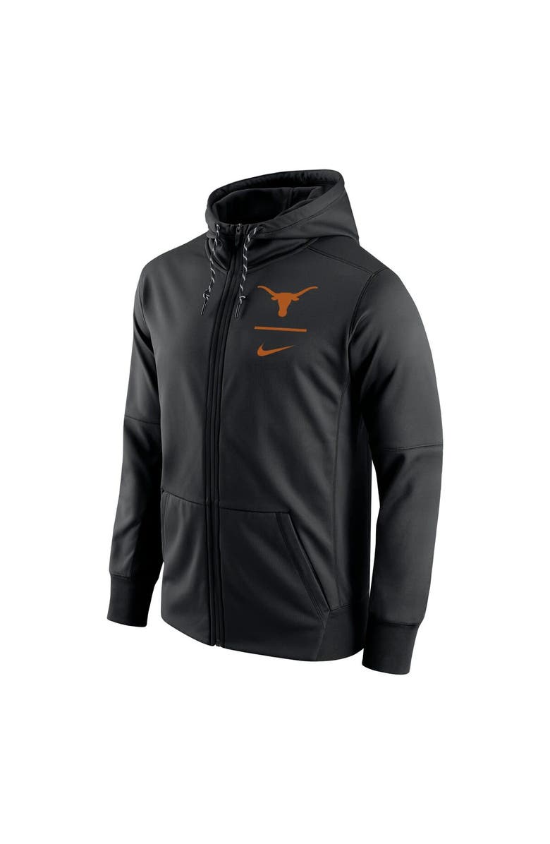 Nike Men's Nike Black Texas Longhorns Logo Stack Performance Full-Zip Hoodie, Alternate, color,