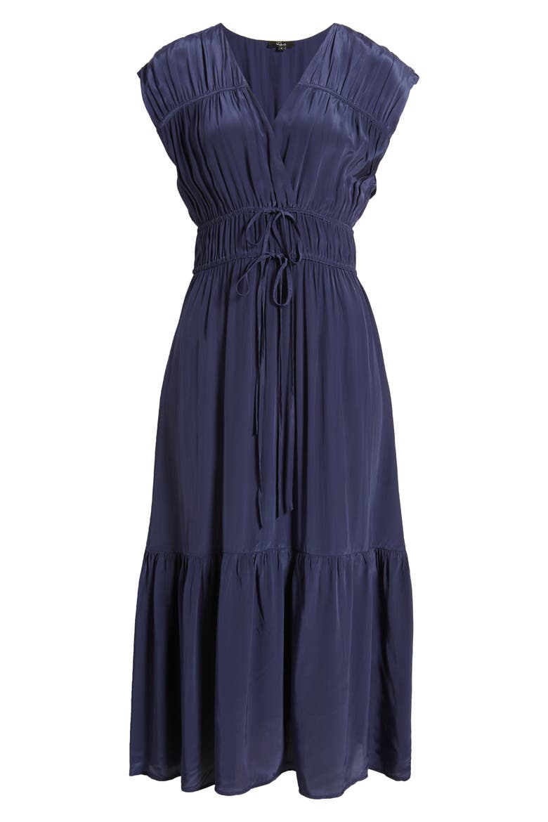 Aletta Tie Waist Midi Dress, Alternate, color, ADMIRAL BLUE