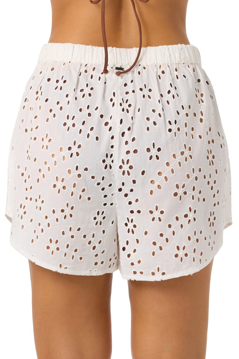 Pam Cotton Eyelet Cover-Up Shorts, Alternate, color, WHITE